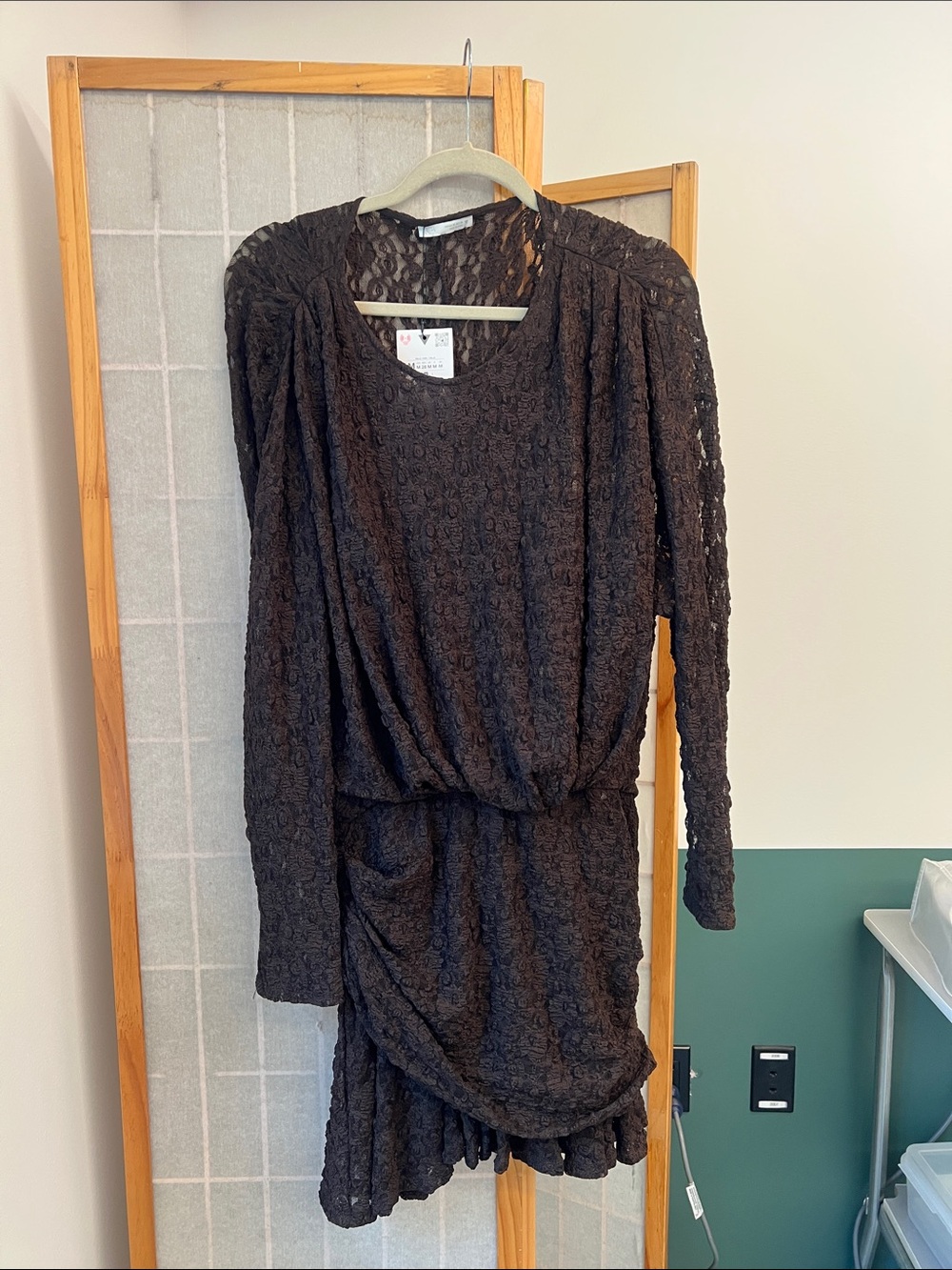 Zara Black Long-Sleeve Lace Dress